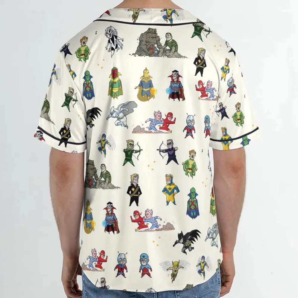 Chillin' and Battle Marvel vs DCU Unisex Baseball Jersey - 2
