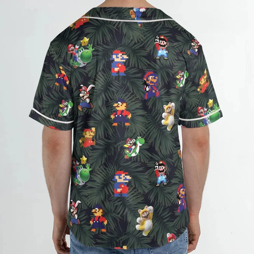 Tropical Mario Super Mario Unisex Baseball Jersey - 2