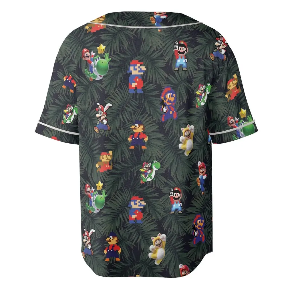 Tropical Mario Super Mario Unisex Baseball Jersey - 4