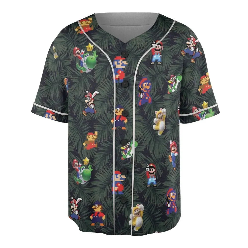 Tropical Mario Super Mario Unisex Baseball Jersey - 3