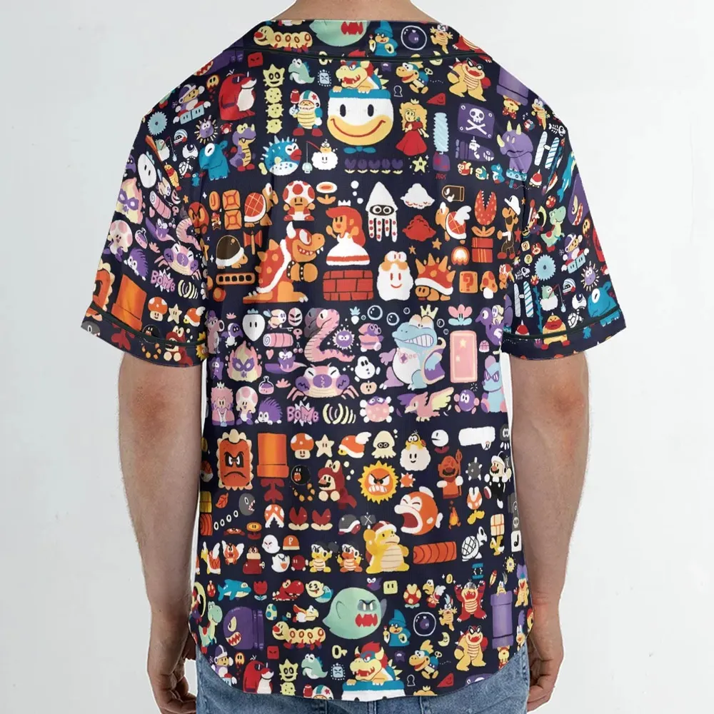 Mario Colors Super Mario Unisex Baseball Jersey - 2