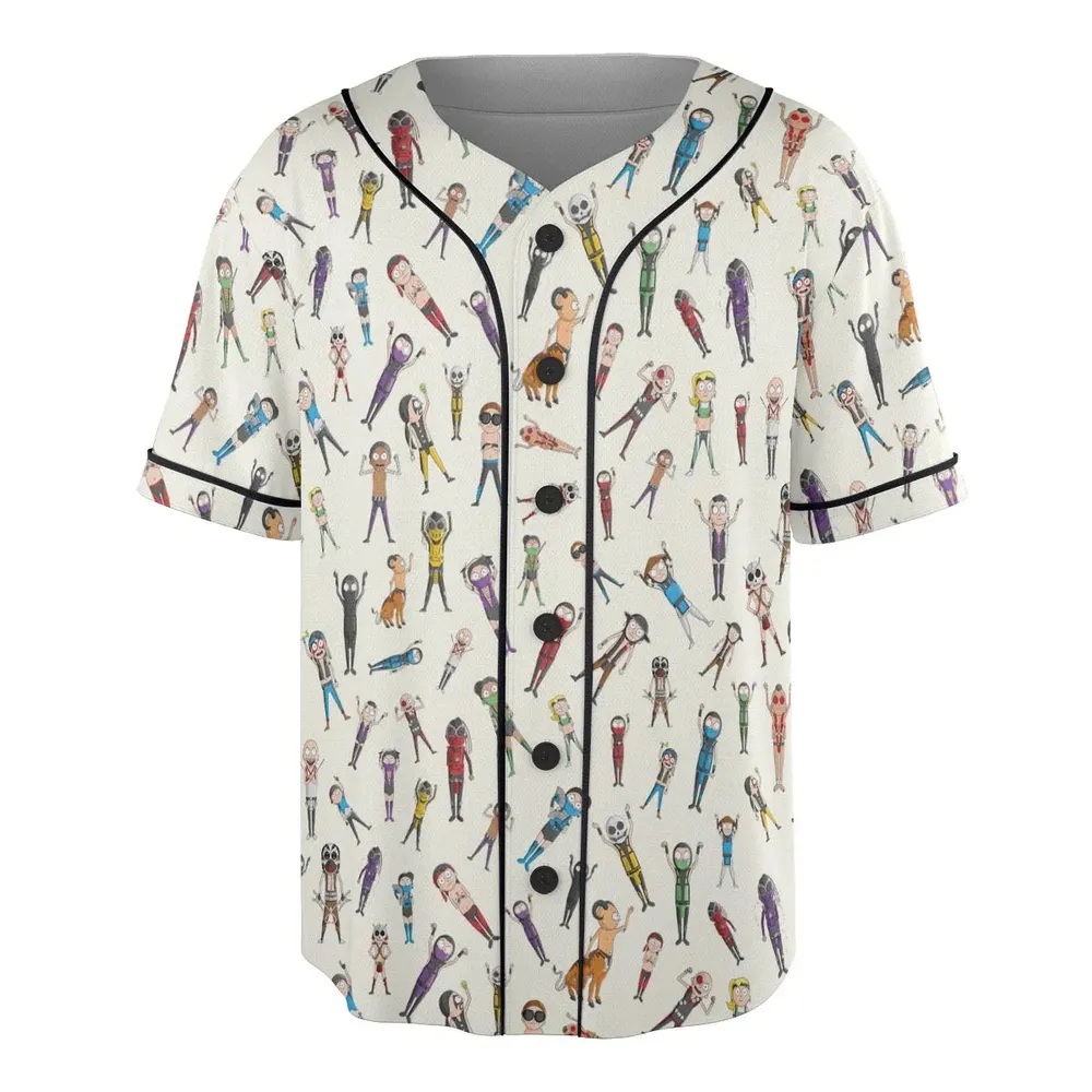 Morty Kombat Morty and Mortal Kombat Mashup Unisex Baseball Jersey - 3