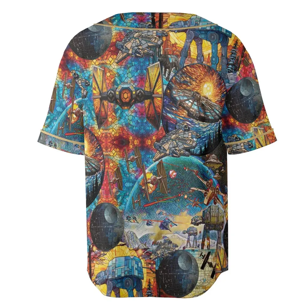 Spaceships Death Star Suncatcher Glass Unisex Baseball Jersey - 4