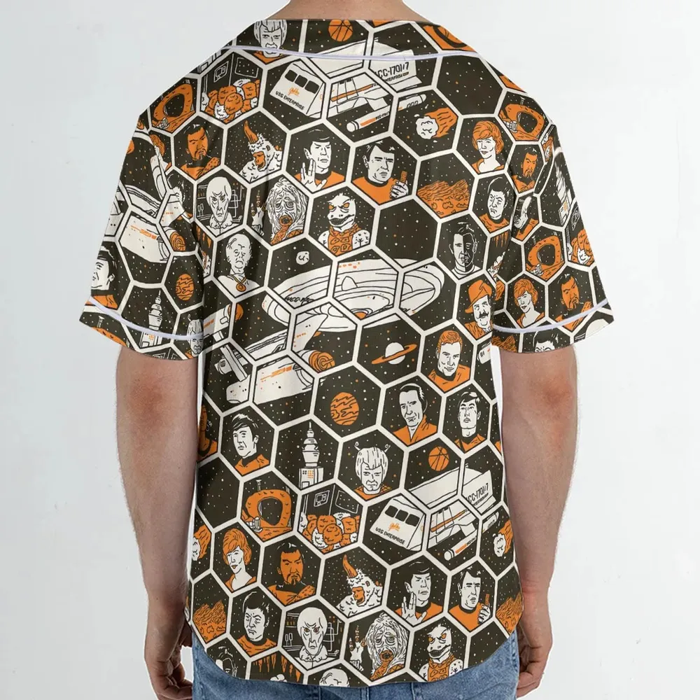 TrekToon Star Trek Hive Pattern Unisex Baseball Jersey - 2