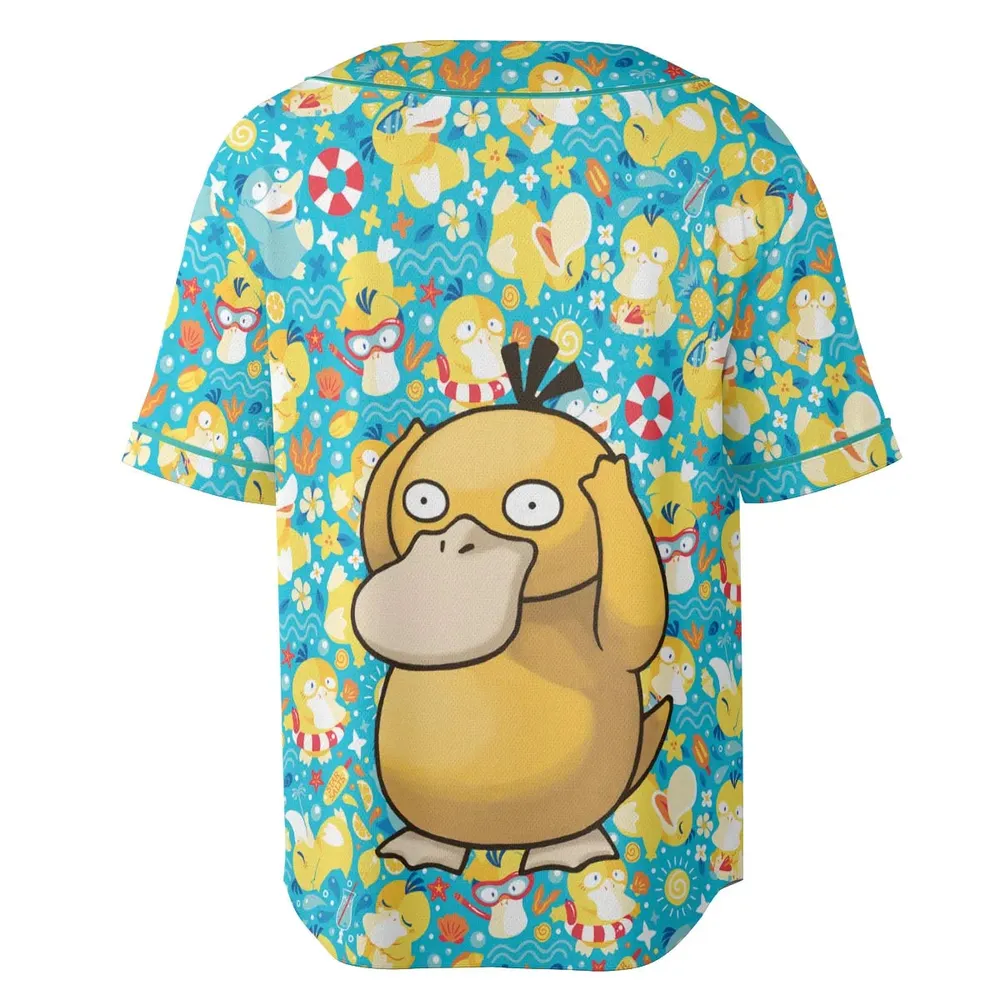 Psyduck Power Pokemon Unisex Baseball Jersey - 4