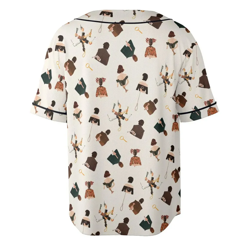 Clue The Movie Characters Pattern Unisex Baseball Jersey - 4