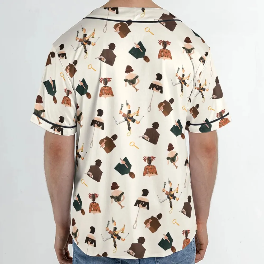 Clue The Movie Characters Pattern Unisex Baseball Jersey - 2