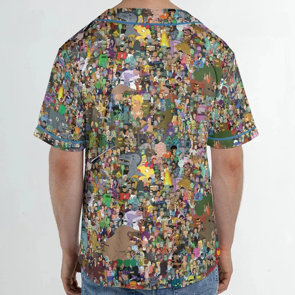 Futurama Characters Unisex Baseball Jersey - 2