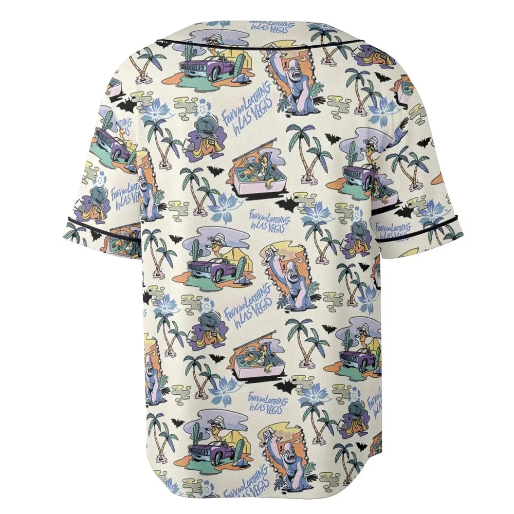 Vacation Fear and Loathing In Las Vegas Pattern Unisex Baseball Jersey - 4