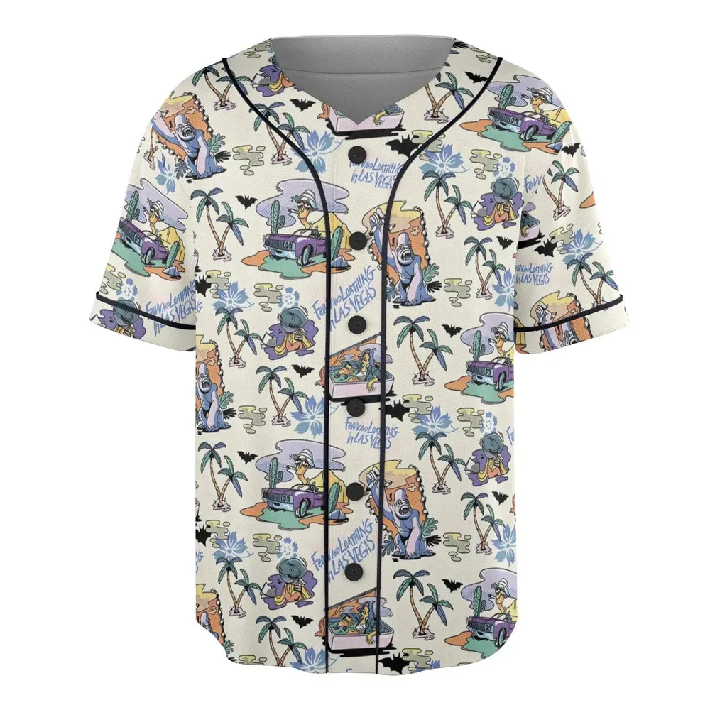 Vacation Fear and Loathing In Las Vegas Pattern Unisex Baseball Jersey - 3