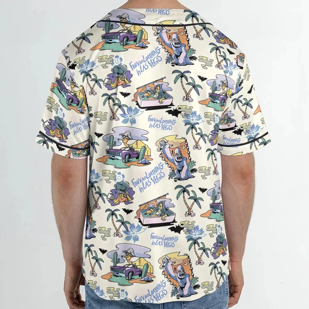 Vacation Fear and Loathing In Las Vegas Pattern Unisex Baseball Jersey - 2