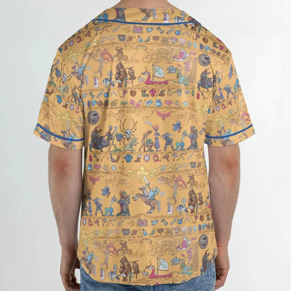 Link's Journey Tapestry The Legend Of Zelda Unisex Baseball Jersey - 2