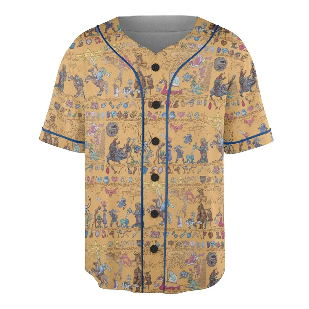 Link's Journey Tapestry The Legend Of Zelda Unisex Baseball Jersey - 3