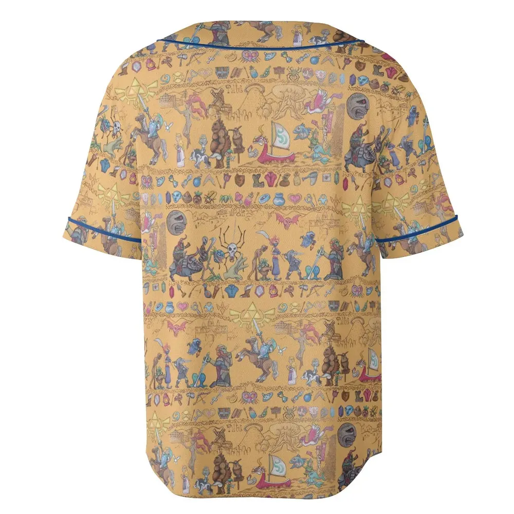 Link's Journey Tapestry The Legend Of Zelda Unisex Baseball Jersey - 4
