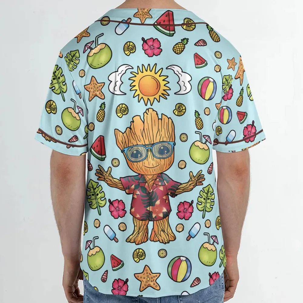 Summer Galaxy Groot Unisex Baseball Jersey - 2