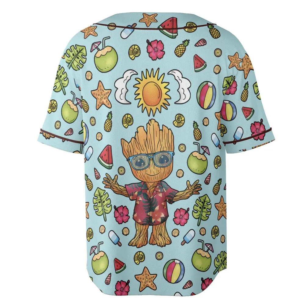 Summer Galaxy Groot Unisex Baseball Jersey - 4