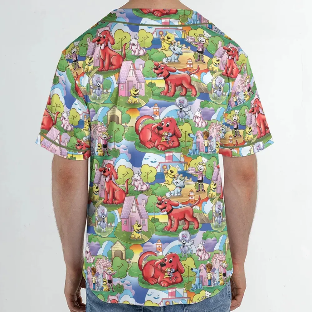 Clifford The Big Red Dog Seamless Unisex Baseball Jersey - 2