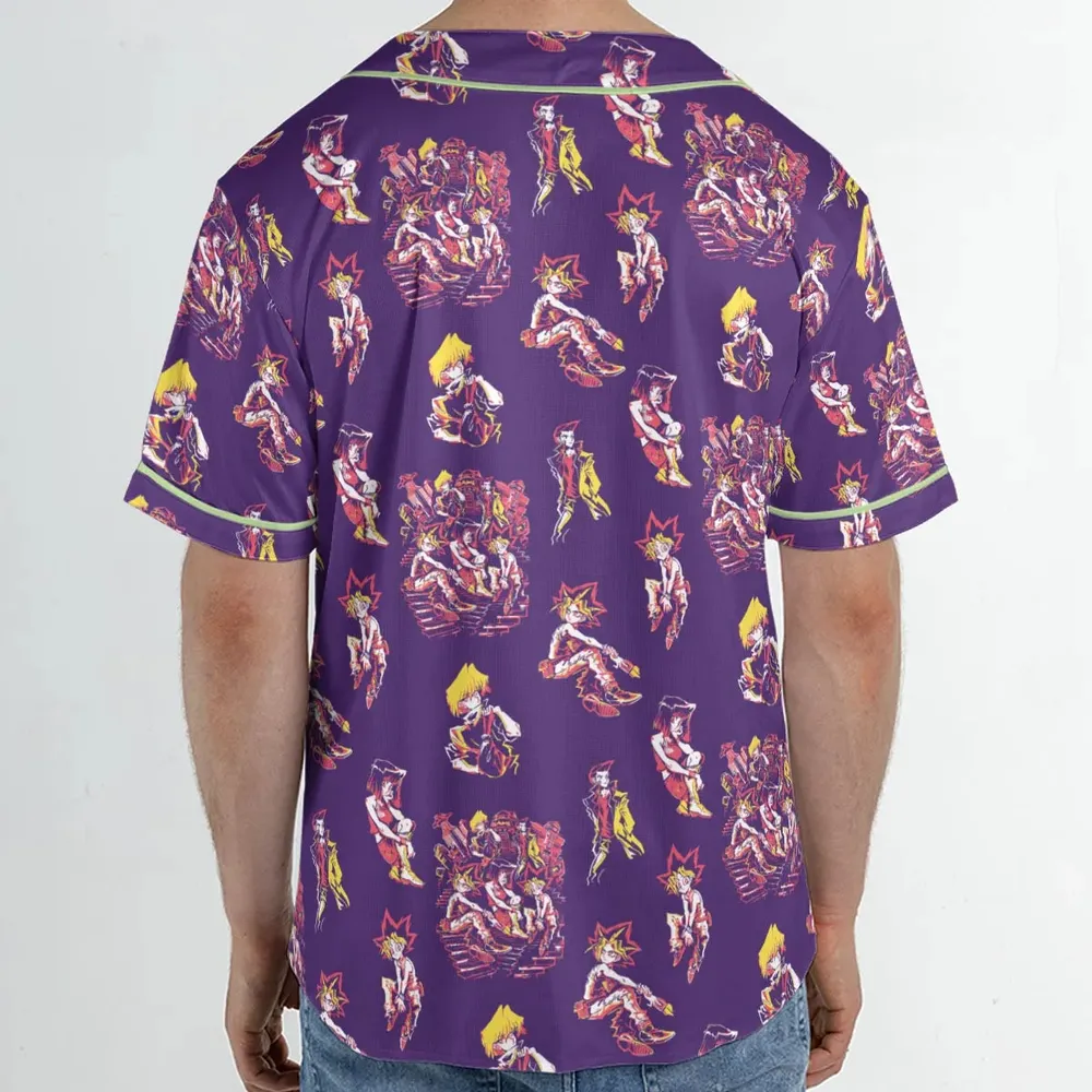 Yu Gi Oh Characters Patterns Unisex Baseball Jersey - 2