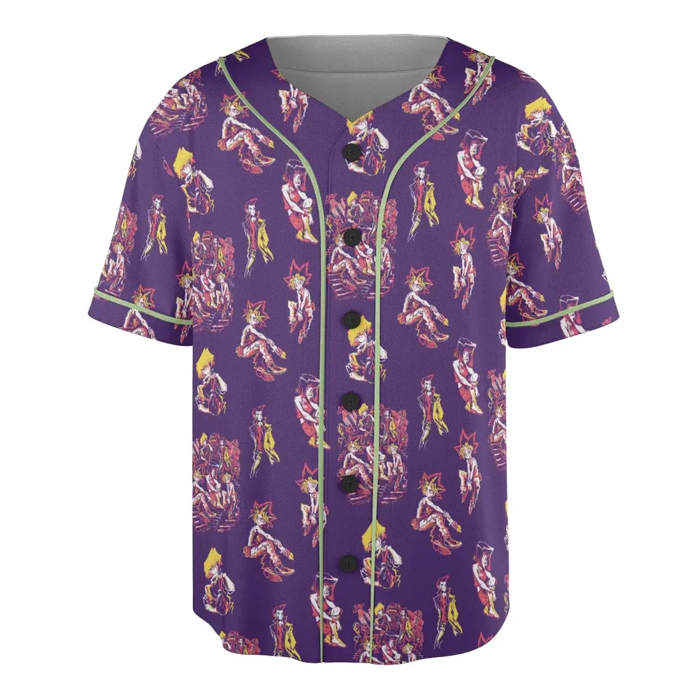 Yu Gi Oh Characters Patterns Unisex Baseball Jersey - 3