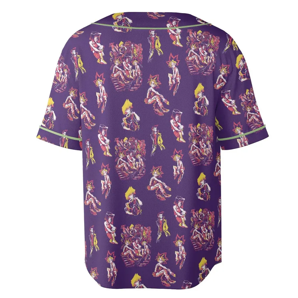 Yu Gi Oh Characters Patterns Unisex Baseball Jersey - 4