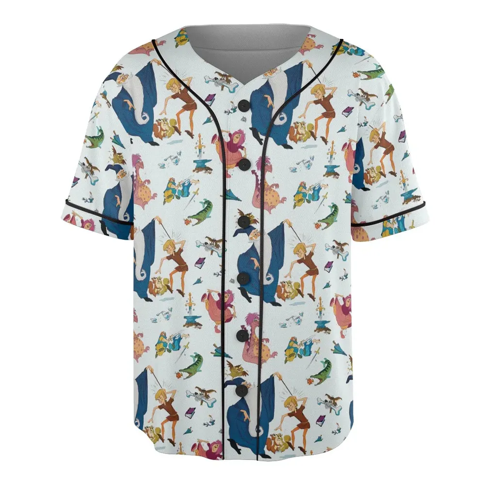 Sword in the Stone Pattern Unisex Baseball Jersey - 3