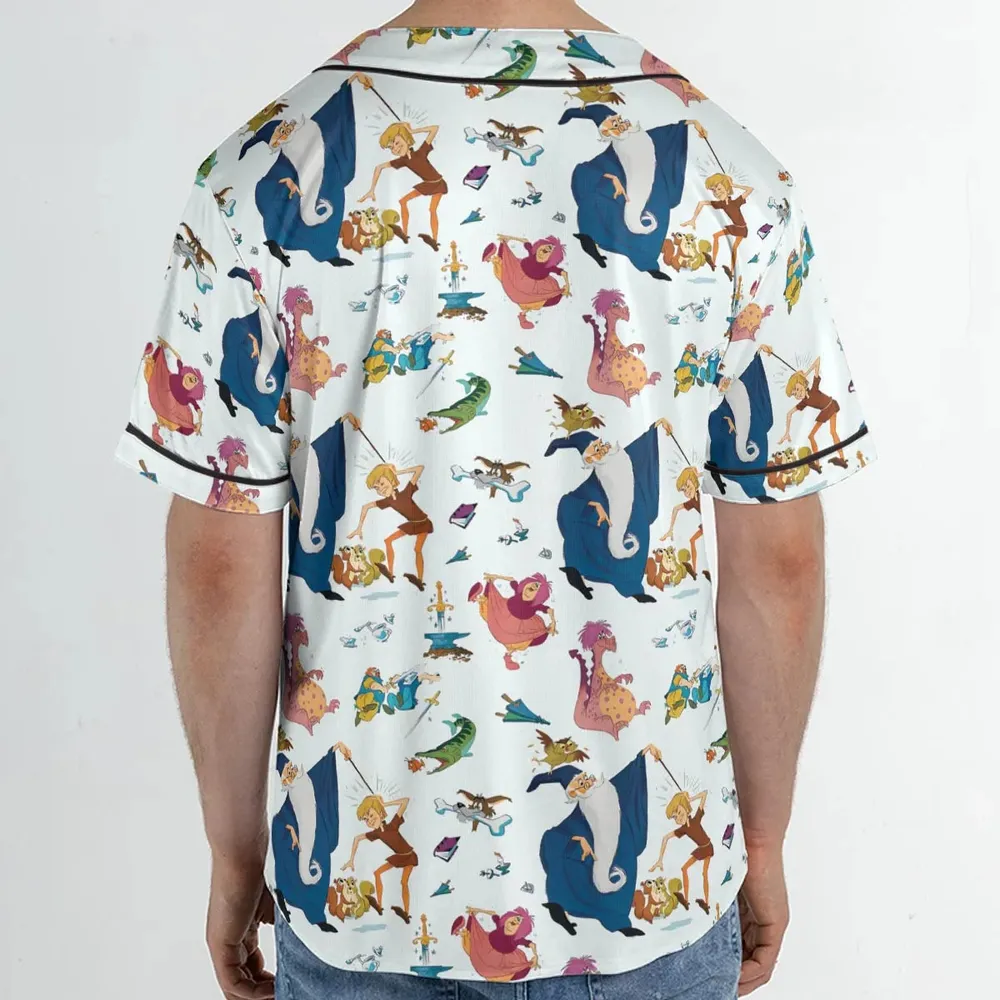 Sword in the Stone Pattern Unisex Baseball Jersey - 2
