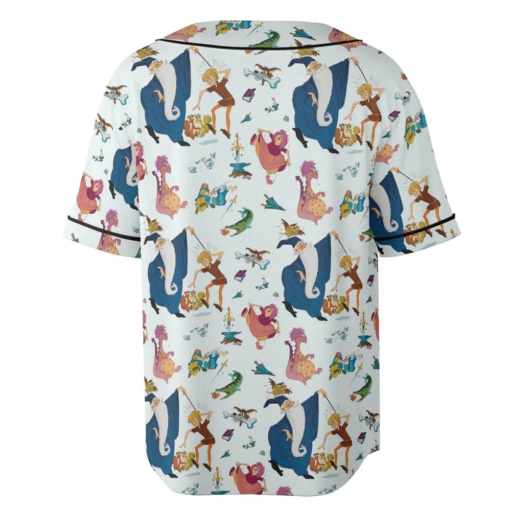 Sword in the Stone Pattern Unisex Baseball Jersey - 4