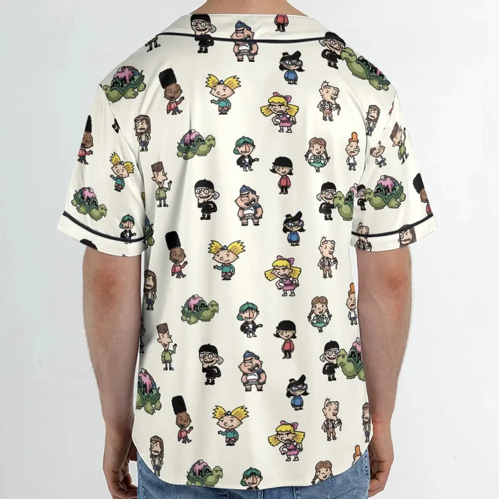 Hey Arnold Characters Unisex Baseball Jersey - 2