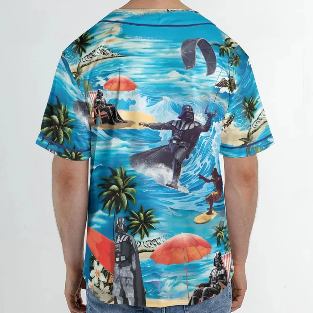 Darth Vader Surfing Unisex Baseball Jersey - 2