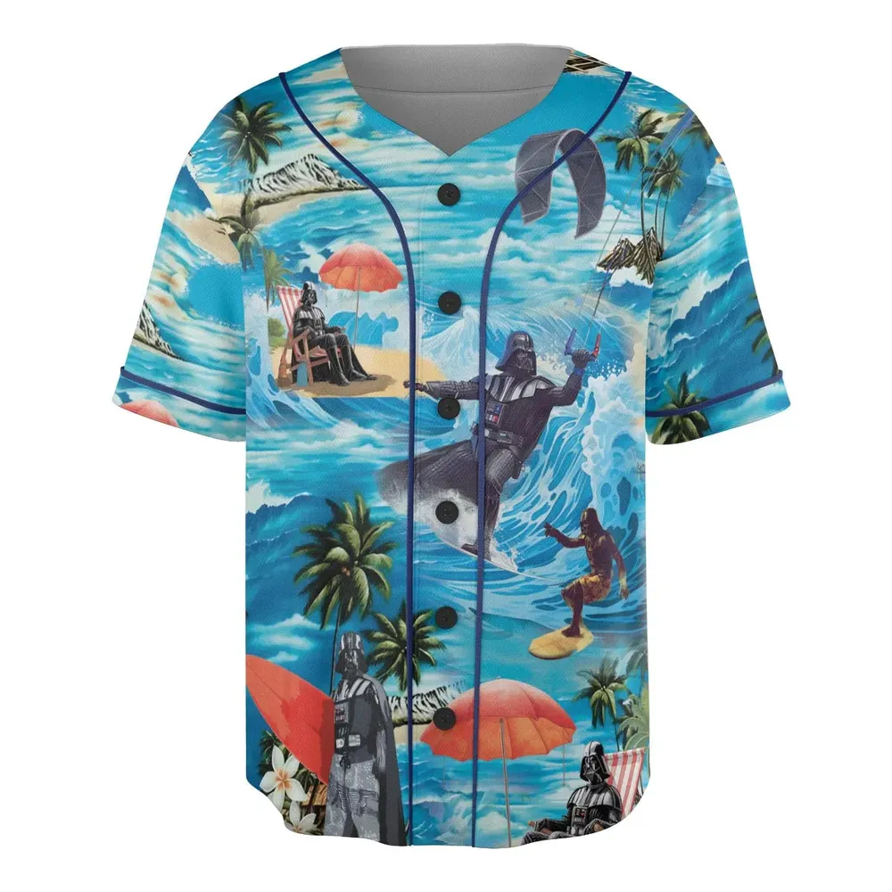 Darth Vader Surfing Unisex Baseball Jersey - 3