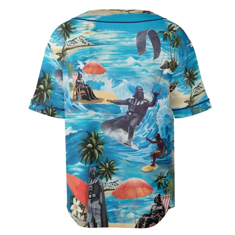 Darth Vader Surfing Unisex Baseball Jersey - 4