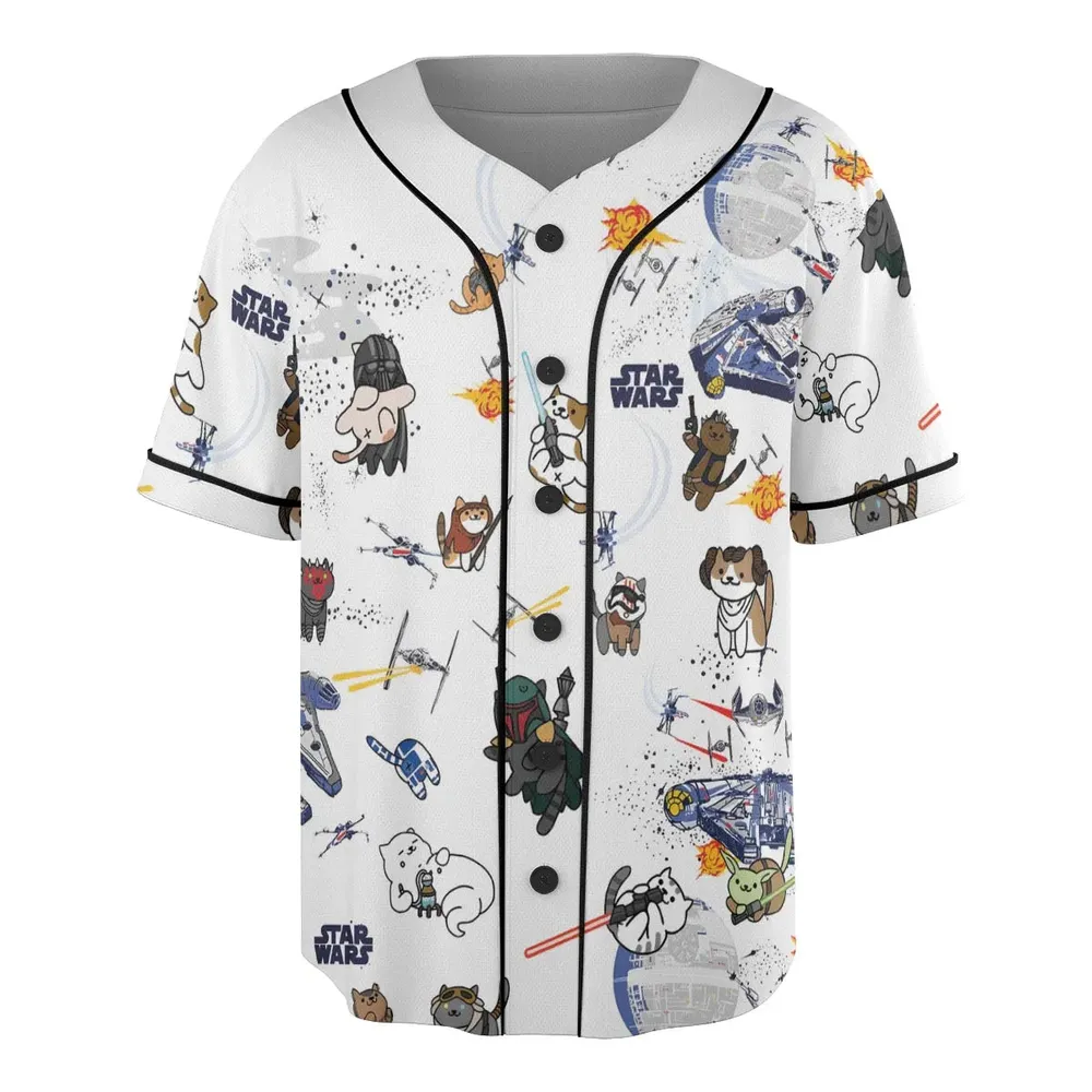 Star Wars Cats Unisex Baseball Jersey - 3