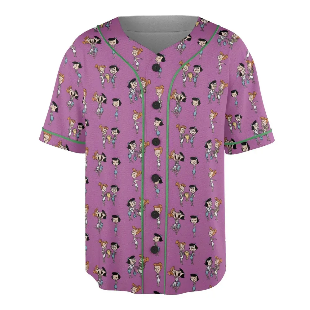 Wilma and Betty The Flintstones Unisex Baseball Jersey - 3