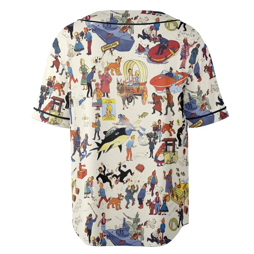 Tintin Adventure Kuifje Unisex Baseball Jersey - 4