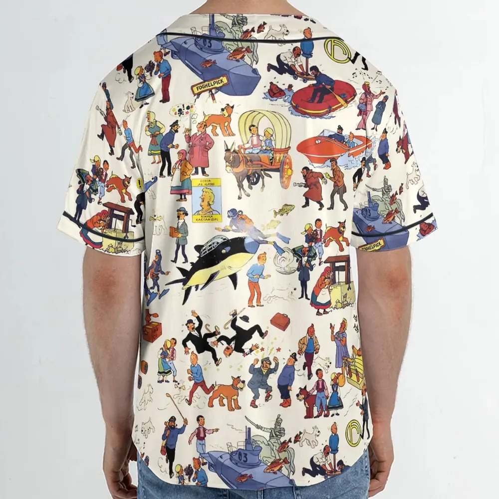 Tintin Adventure Kuifje Unisex Baseball Jersey - 2