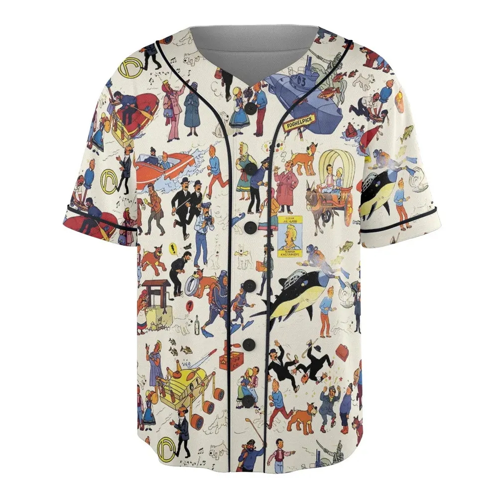 Tintin Adventure Kuifje Unisex Baseball Jersey - 3