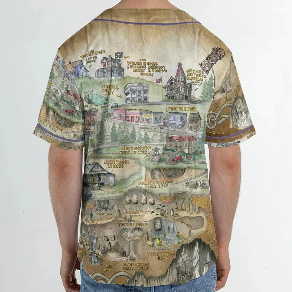 The Goonies Adventure Map Unisex Baseball Jersey - 2