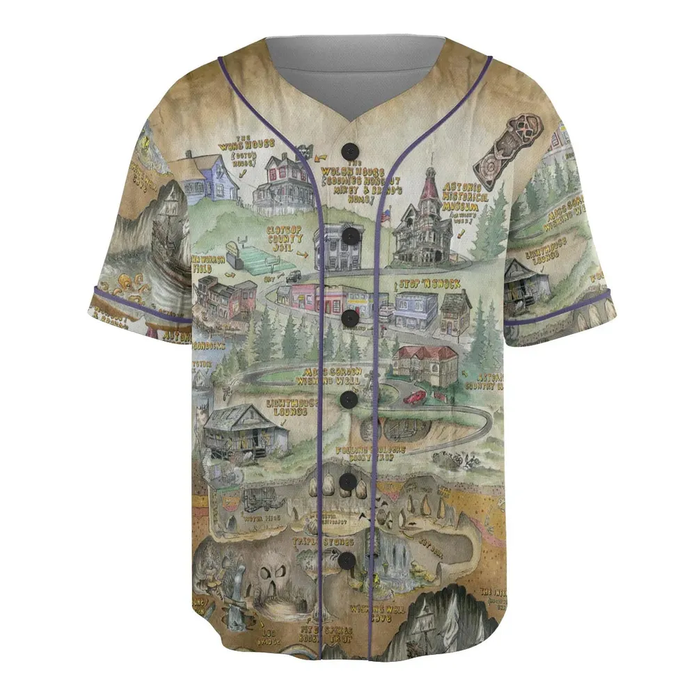 The Goonies Adventure Map Unisex Baseball Jersey - 3