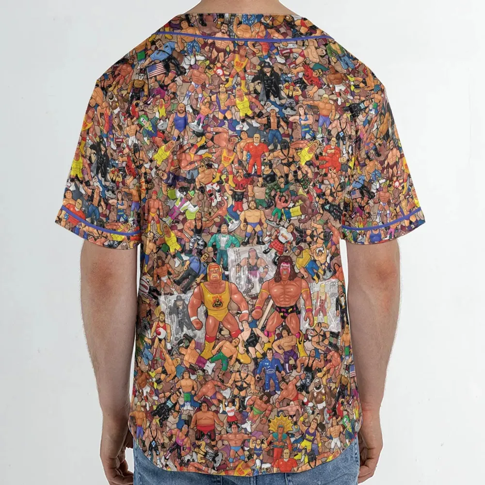 Wrestling Hulk Hogan and Buddies Figures Unisex Baseball Jersey - 2
