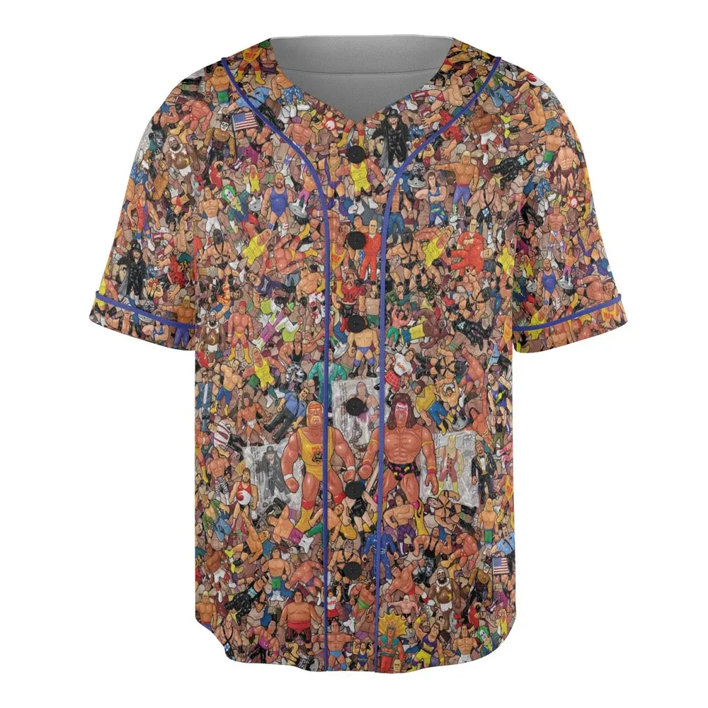 Wrestling Hulk Hogan and Buddies Figures Unisex Baseball Jersey - 3
