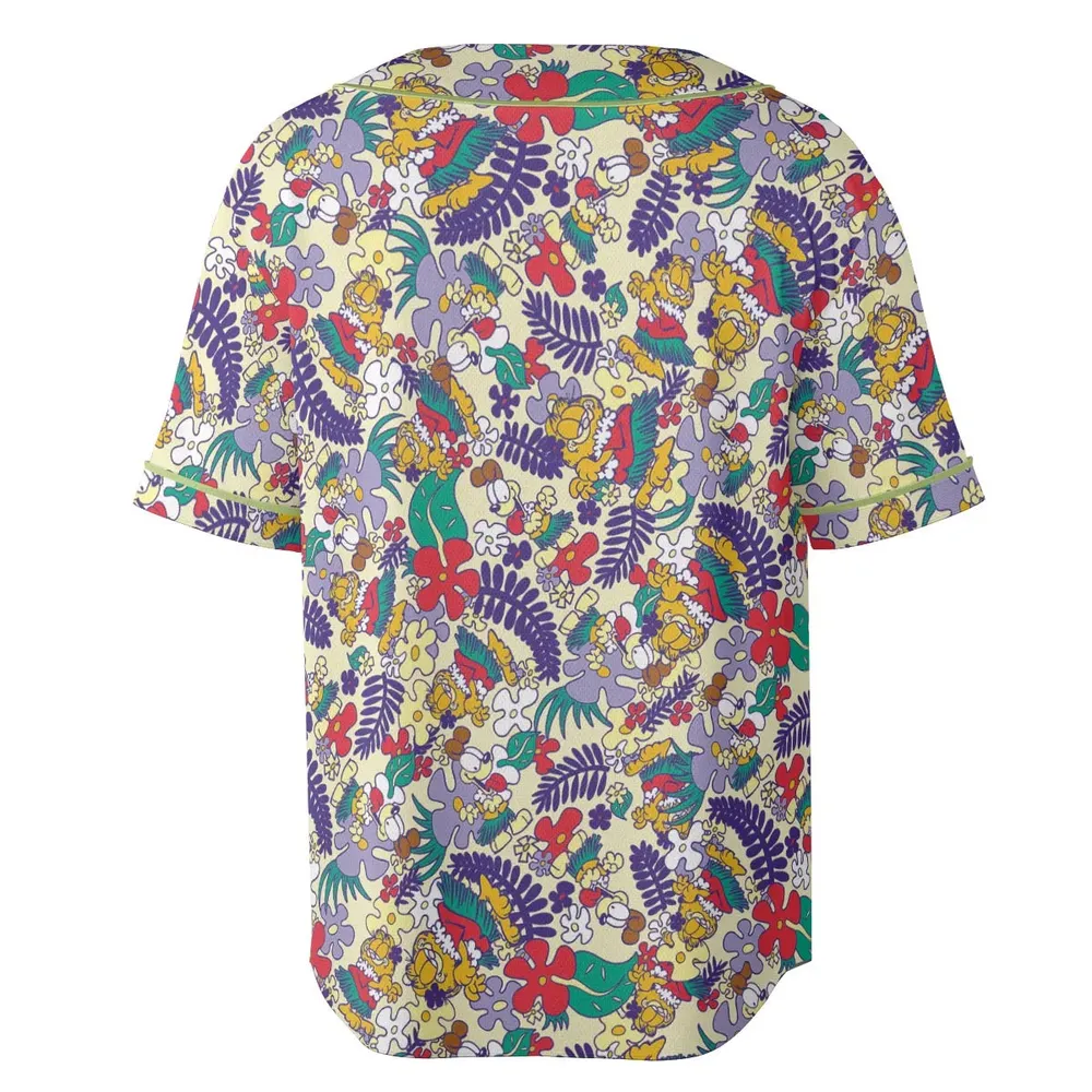 Aloha Garfield And Odie Unisex Baseball Jersey - 4