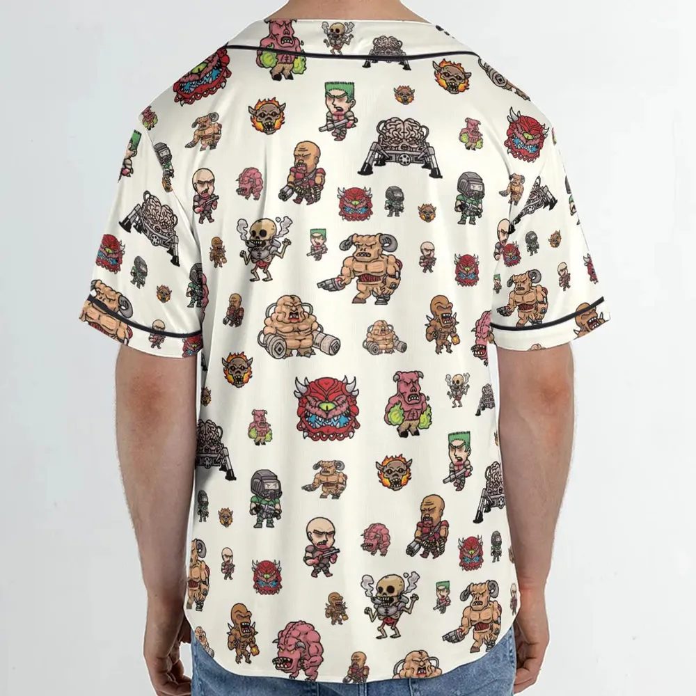 Doom Chibi Characters Unisex Baseball Jersey - 2