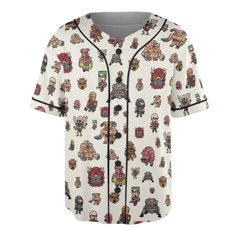Doom Chibi Characters Unisex Baseball Jersey - 3