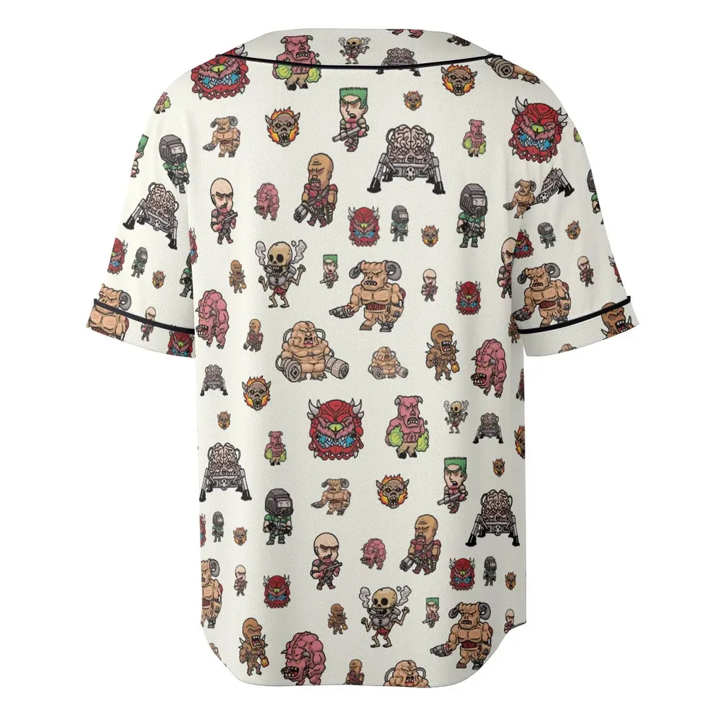 Doom Chibi Characters Unisex Baseball Jersey - 4