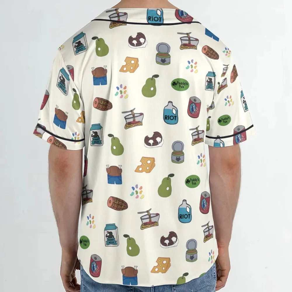 The Food of It's Always Sunny In Philadelphia Unisex Baseball Jersey - 2