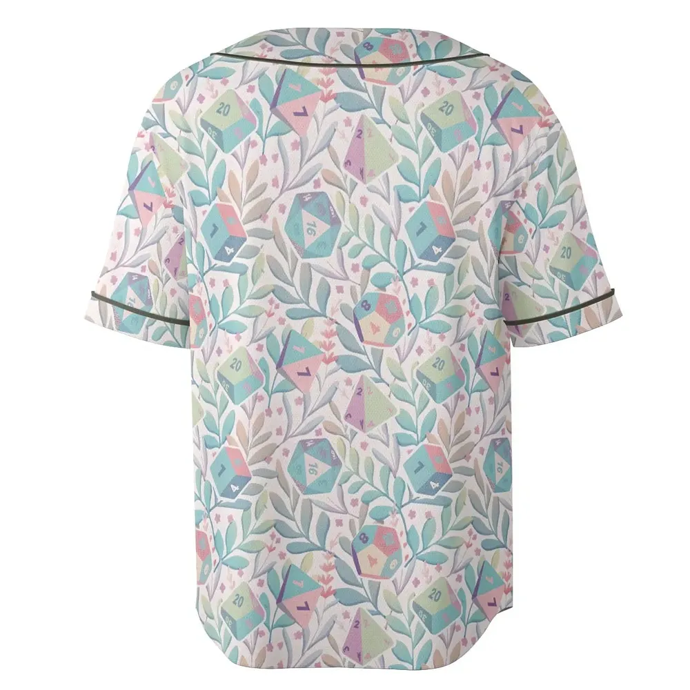 Dice Flower Soft DnD Unisex Baseball Jersey - 4