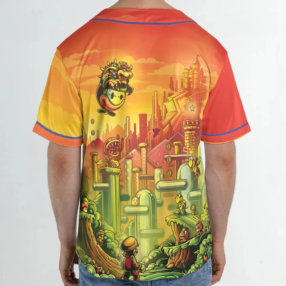 Plumber Kingdom Super Mario Unisex Baseball Jersey - 2