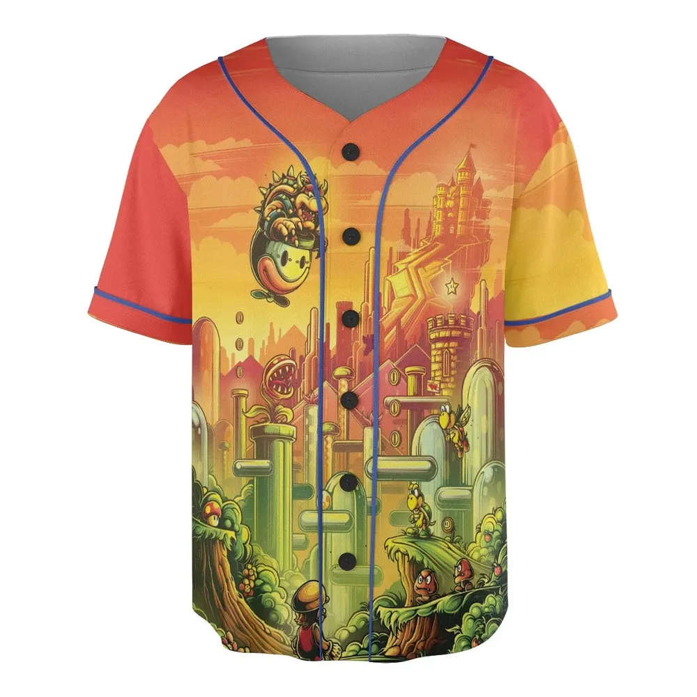 Plumber Kingdom Super Mario Unisex Baseball Jersey - 3