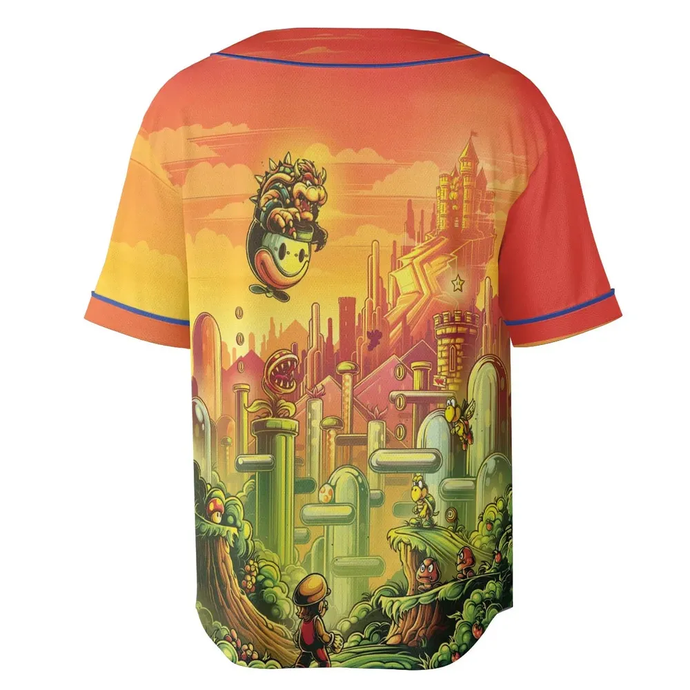 Plumber Kingdom Super Mario Unisex Baseball Jersey - 4