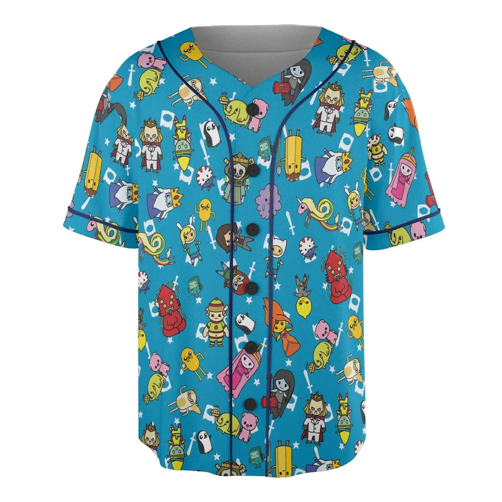 Adventure Time Characters Doodle Unisex Baseball Jersey - 3